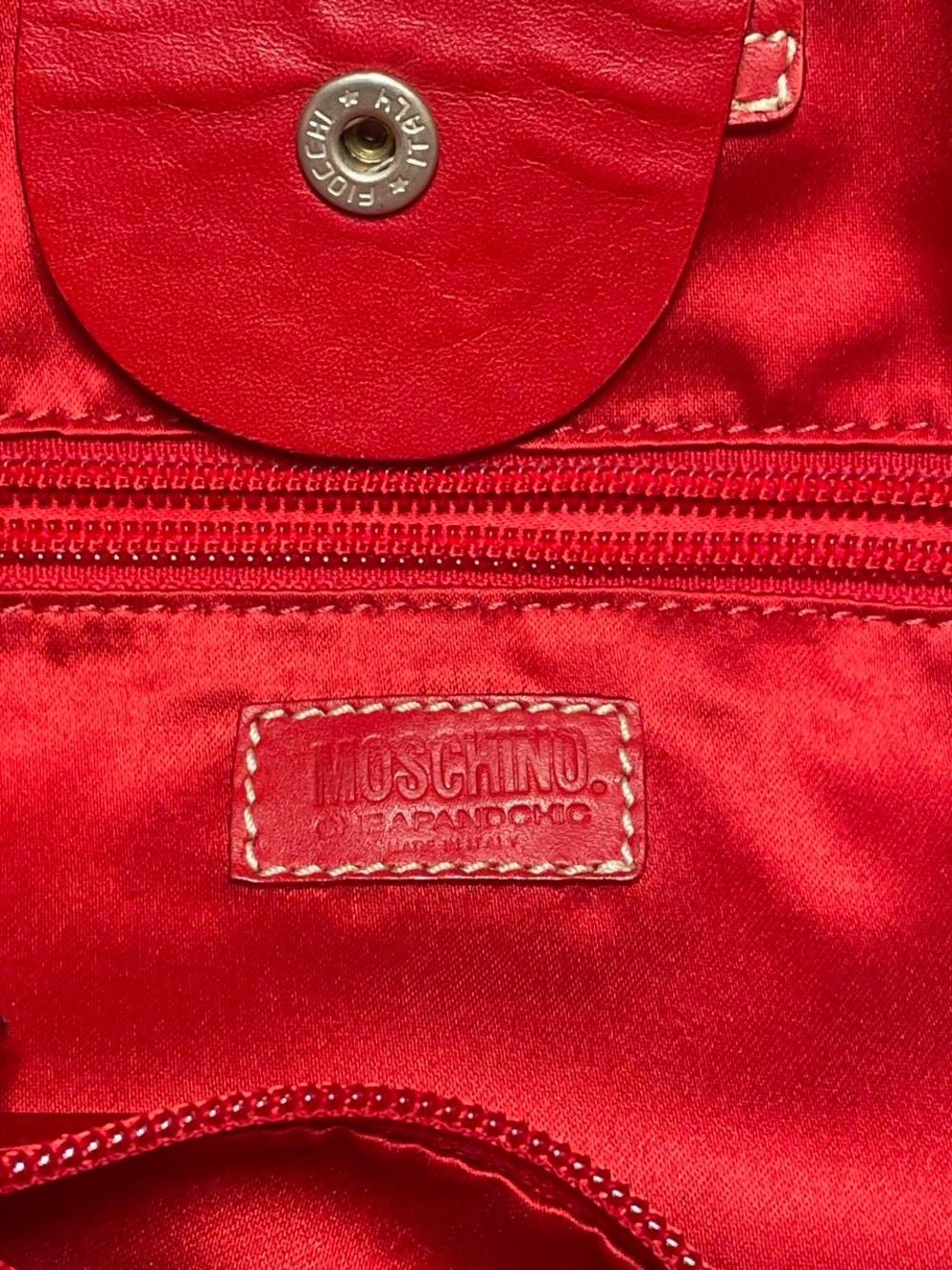Moschino Cheap and Chic Red Canvas and Leather Tote Bag - Women - Picture 3 of 5